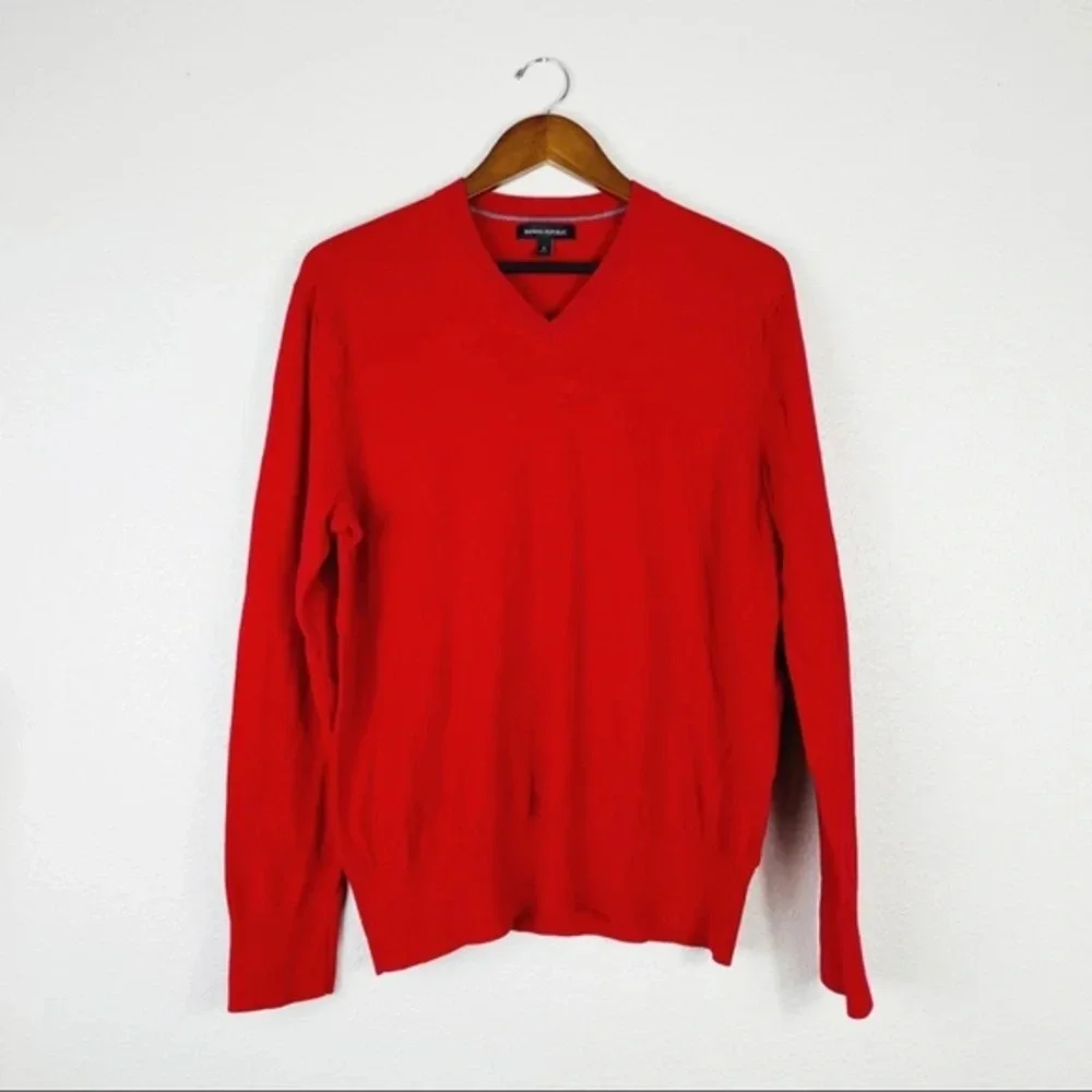 BANANA REPUBLIC Red Patch Elbow Sweater‎ Large